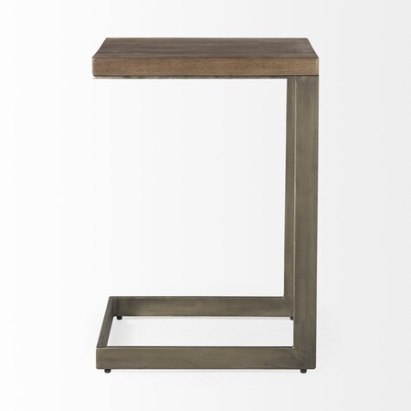 Homeroots 26" Brown Solid and Manufactured Wood Square End Table 393188