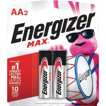 Energizer Max AA Alkaline Battery, 2PK E91BP-2