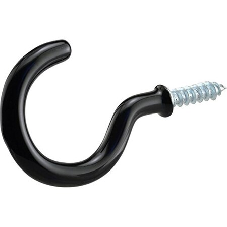 Hillman 2.25 in. Black Cup Hooks, 4PK 243684