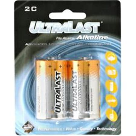 Ultralast Alkaline Batteries - C Cell, 2PK ULAA2C