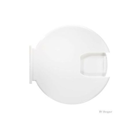 Rv Designer DELUXE CABLE HATCH, ROUND, POLAR WHITE - 5.2IN X 2.6IN (REPLACEABLE LID) B110