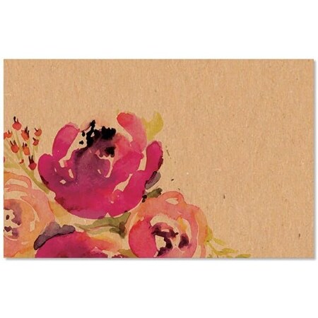 Nashville Wraps Romantic Blooms Enclosure Card Kraft, 3.5x2.25, 50PK AC7148