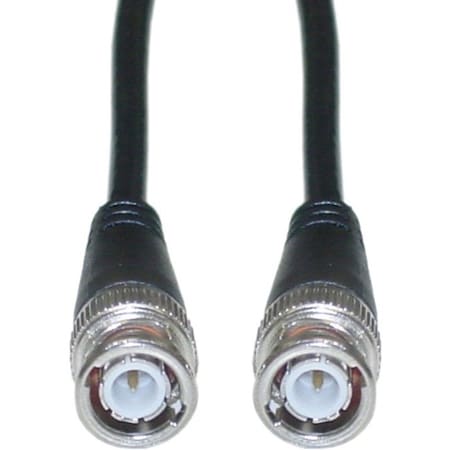 Cable Wholesale BNC RG58/AU Coaxial Cable, 50 Ohm, 0-4 GHz frequency, Black, BNC Male, Copper Stranded Center 10X1-01115