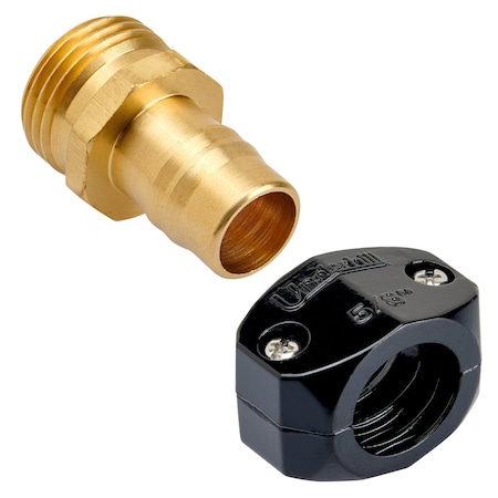 Underhill 5/8'' Hose Diameter Brass Male Mender w/ Clamp HR-58M