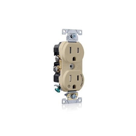 Leviton Dec Plus Dup 15A 125V TR 1Mrk-Ctrl Ivr TBR15-S1I