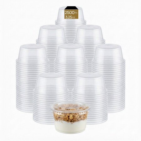 Eco Harmony Products Portion Cup with Lid, Plastic, 3.25oz, 2500PK 804638