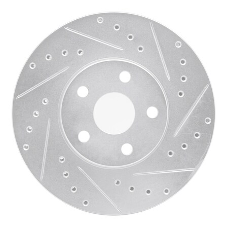 Dynamic Friction Co DFC Brake Rotor - Drilled and Slotted - Silver 631-76042R