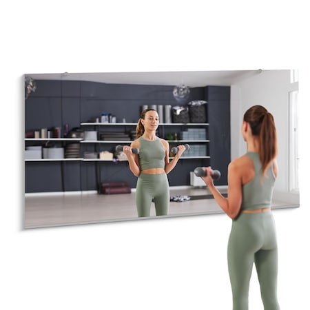 Fab Glass And Mirror HD Tempered Full-Length Gym Mirror 48x72 | 1/4in Thick Wall-Mounted Mirrors for Dance Studio, Ho GM48x72