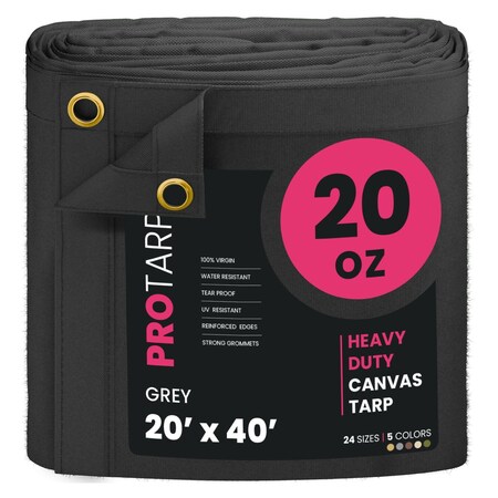 20 ft. x 40 ft., 20 Oz, Grey, Polyester