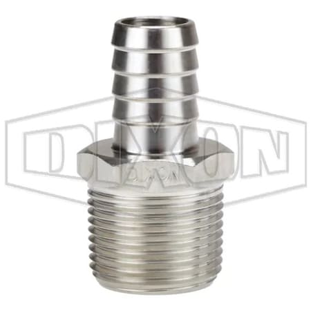 Dixon Hose Insert, 3/4 x 5/8 in, MNPT x Hose Barb, 316 SS, Domestic RN56
