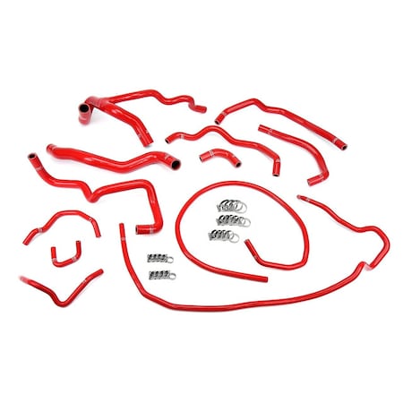 Hps Performance High Temp Reinforced Silicone Radiator and Heater Coolant Hose Kit, Red,  57-1512-RED