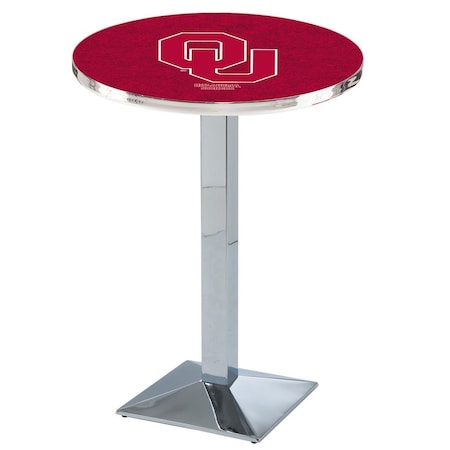 Holland Bar Stool Co 36" Chrome Oklahoma Pub Table, 36" dia. Top L217C3636Oklhma