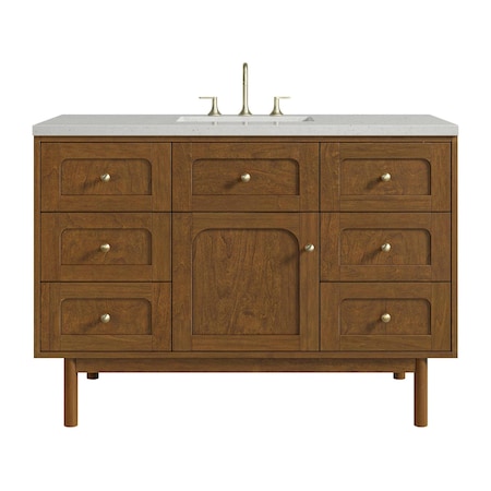 James Martin Vanities Laurent 48" Single Vanity, Honey Oak w/ 3 CM Lime Delight Silestone Top 545-V48-HNO-3LDL