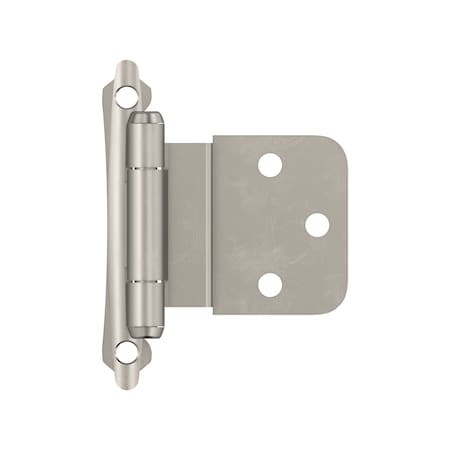 Amerock 3/8in 10 mm Inset Self-Closing, Face Mount Satin Nickel Hinge - 1 Pair BPR7928G10