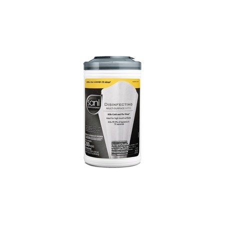Sani Professional Disinfecting Multi-Surface Wipes, Disinfectant, Disposable, White, 200 Tub P22884