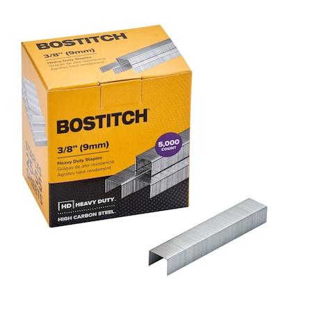 Bostitch Heavy Duty Premium Staples, 25-55 Sheets, 0.375 Inch Leg, 5,000 Per Box SB353/8-5M