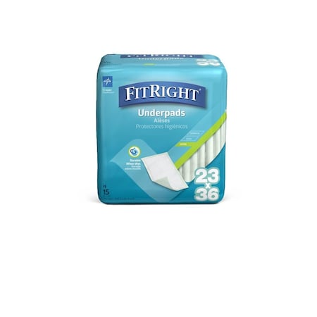 Medline FitRight Fluff Underpads, Moderate Absorbency, 23in x 36in, 150PK MSC281150
