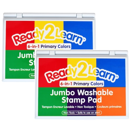 Ready 2 Learn Jumbo Washable Stamp Pad, 6-in-1, 2PK CE10054