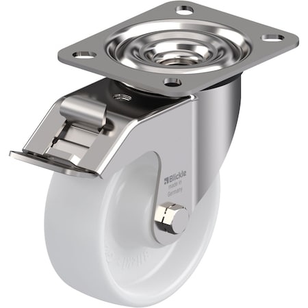Zoro Select Swivel Plate Caster, Nylon, 4 in., 330 lb. LEX-PO 100XR-FI