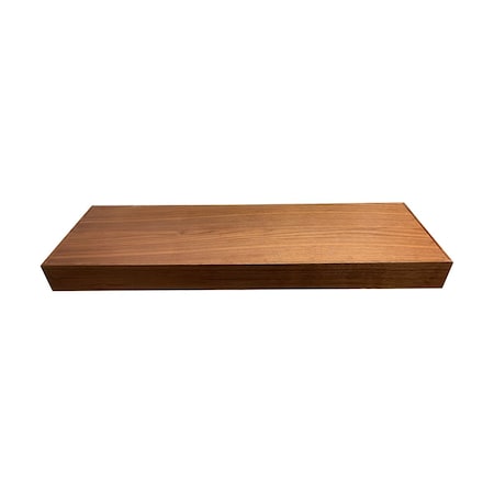 Pride Industrial 30in x 10in Floating Walnut Shelf with Two Brackets and Fasteners FSWALNUT30