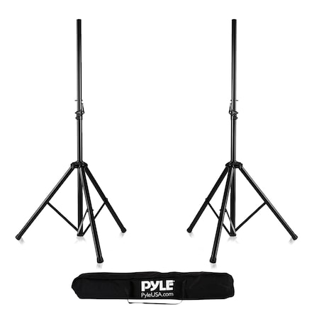 Pyle Universal Dual PA DJ Tripod 2 Speaker Stand Kit with Adjustable Height & Storage Bag Constructed PSTK107