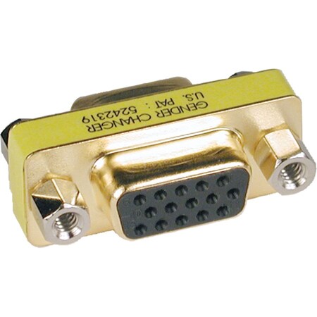 Tripp Lite COMPACT / SLIMLINE GOLD VGA VIDEO COUPLER GENDER CHANGER HD15 F/F P160-000