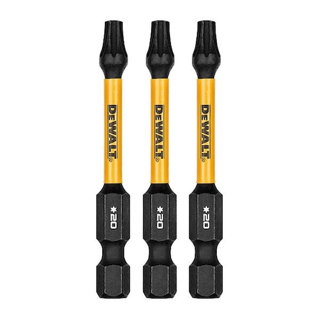 Dewalt FlexTorq Power BitL:2.25", PKG3, BitSize:T20 DWAF2TX20IR3