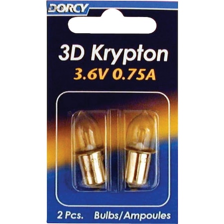 Dorcy 3D Krypton 3.6V Flashlight Bulb, 2PK 41-1661