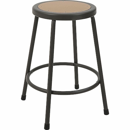 Lorell Metal Shop Stool, 24" Height, 275lb Capacity, MDF Seat LLR83080