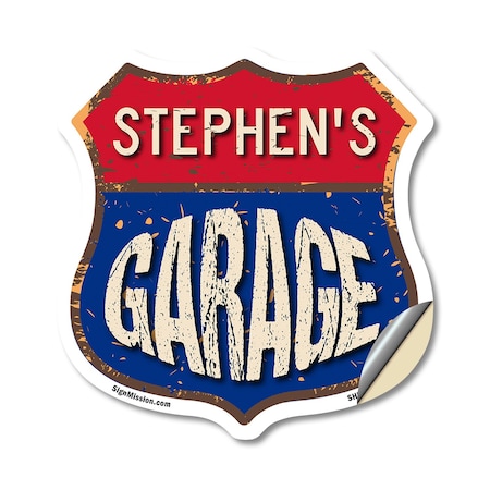 Signmission Stephen's Garage, 12 Inch X 12 Inch, Vinyl Decal SHI-D-12-383-STEPHEN
