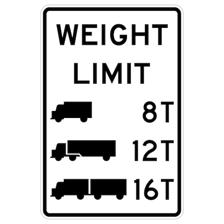 Sign Solutions Usa Traffic Sign, 24 in Width, Aluminum Sign, Vertical Rectangle DUS12DWT2436R12-5