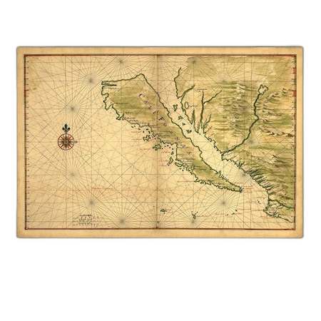 Homeroots 20" X 30" California As An Island C1650 Vintage Map Wall Art 391938