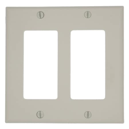 Leviton Decora Wallplate, Standard Size, Gang 2, Light Almond 80409-NT