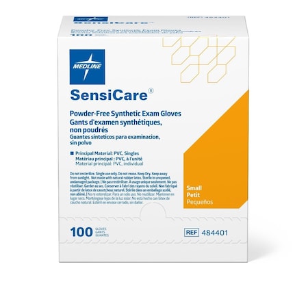 Medline SensiCare Powder-Free Stretch Vinyl Sterile Exam Gloves, 400PK 484401
