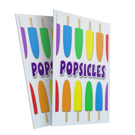 Signmission Popsicles, Plastic Signs Only 24 Inch x 36 Inch, Corrugated Plastic, 2PK CSB-2436-2PACK-Popsicles