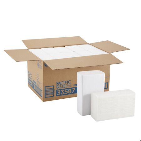 Georgia-Pacific Pacific Blue Ultra Multifold Paper Towels, 1 Ply, 220 Sheets, White, 10 PK 33587