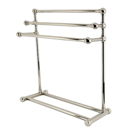 Kingston Brass 28" Freestanding Pedestal 3-Tier Towel Rack, Polished Nickel SCC8236