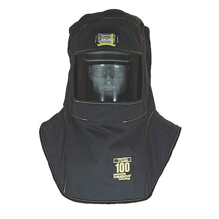 Oberon Arc Flash Hood, 4 PPE CAT, 100 cal/sq cm, Polycarbonate Window, Ventilated TCG100-C+HVS