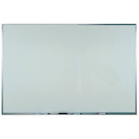 Aarco Melamine Marker Board, White Melamine Marker Board w/ a Clear Satin Anodized Al Frame, 48''Hx72''W WAC4872
