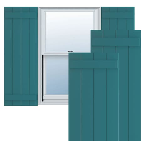 Ekena Millwork True Fit PVC, Four Board Joined Board-n-Batten Shutters, Antigua, 21 1/2W x 28H, PR TFP101BBF21X028AN