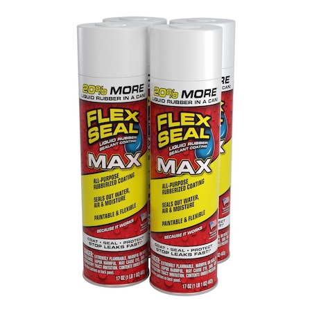 Flex Seal Max White, Net Wt. 17 oz, 4PK FSMAXWHT24