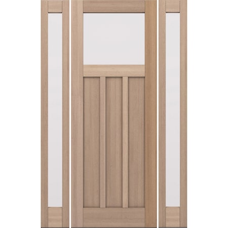 Doornmore CRF-P3G1, 65.25" x 98" ( 36" Door + 2x12" Side) Left Hand, Mahogany Top View Exterior Door CRF-P3G1-SW-3696-G101-SL_1-2_LI