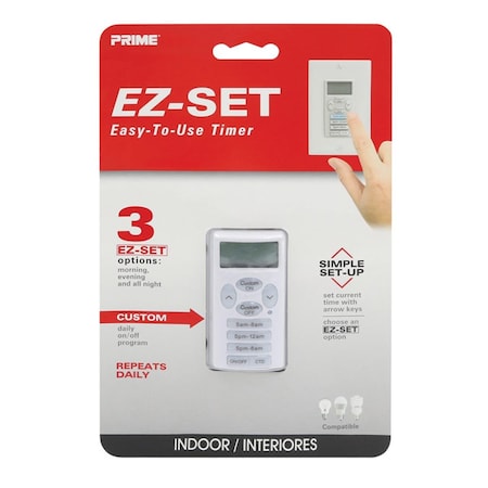 Prime Wire & Cable EZ-Set Indoor Digital in Wall Timer, White PR7322