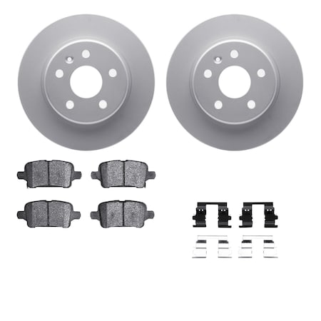 Dynamic Friction Co DFC GEOSPEC Coated Rotors with 5000 Brake Pads - Ceramic and Hardware 4512-47100