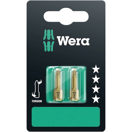 Wera 855/1 TH SB bits, PZ 1 x 25 mm, 2 pieces 5073370001