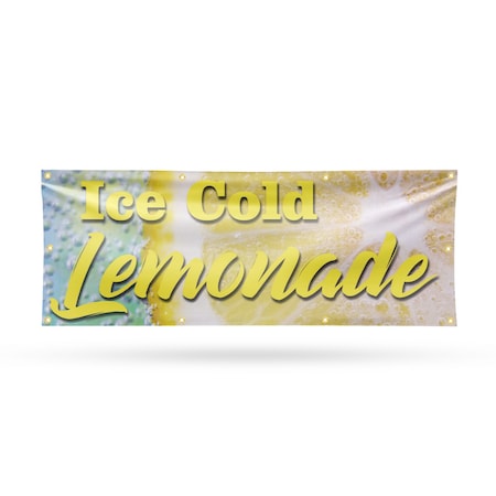 Signmission Iced Cold Lemonade, 36 Inch x 96 Inch, Vinyl Banner B-96-30705