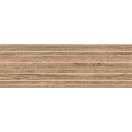 Andova Tiles Flume Ambrosia Brown 13-in. x 39-in. Subway Linear Wood-Look Matte Ceramic Wall Tile, 4PK ANDFLU1458