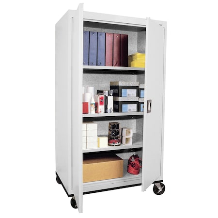 Sandusky Lee Mobile Shelving Cabinet, 72 in H, 36 in W, 24 in D, Keyed, 4 Shelves TA3R362466-05