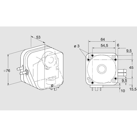 Honeywell Kromschroder Pressure Switch for Air/Flue Gas, Adjustable, -1.5–150 mbar KS84444801