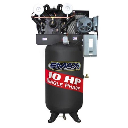 Emax Compressor Industrial 10 HP V 4 2 Stage 1 PH 80 gal vertical Air Compressor EI10V080V1